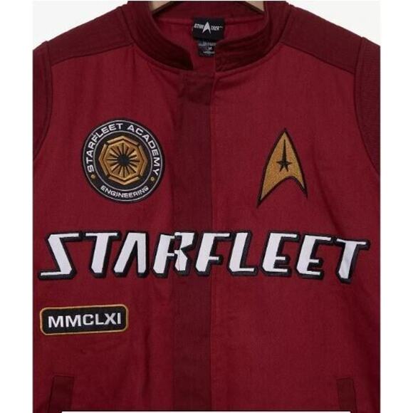 Rare Star Trek USS Enterprise Starfleet Academy Red Engineer Jacket Size Large L - Picture 3 of 4